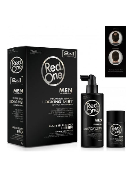 RedOne Black Hair Fiber Set 12 gr + 100 ml Spray