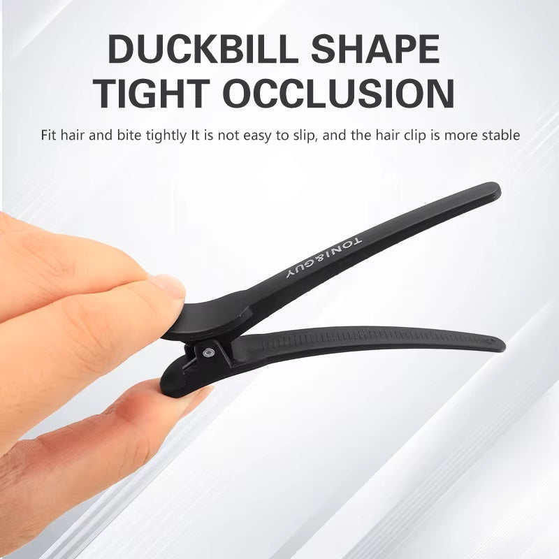 6pcs Hairdressing Hair Clip Salon Alligator Hair Clips Plastic Black