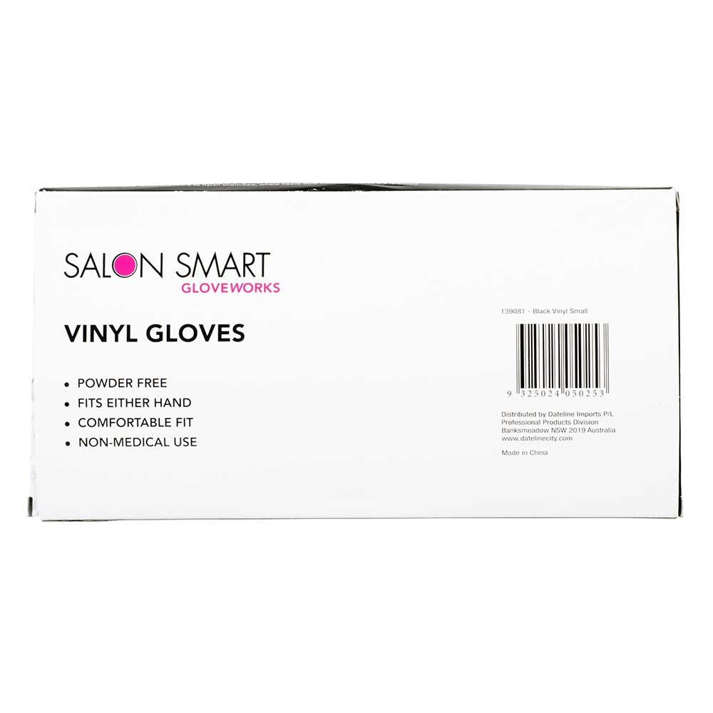 Salon Smart Black Vinyl Barber Disposable Gloves 100pk(Choose Your Size)