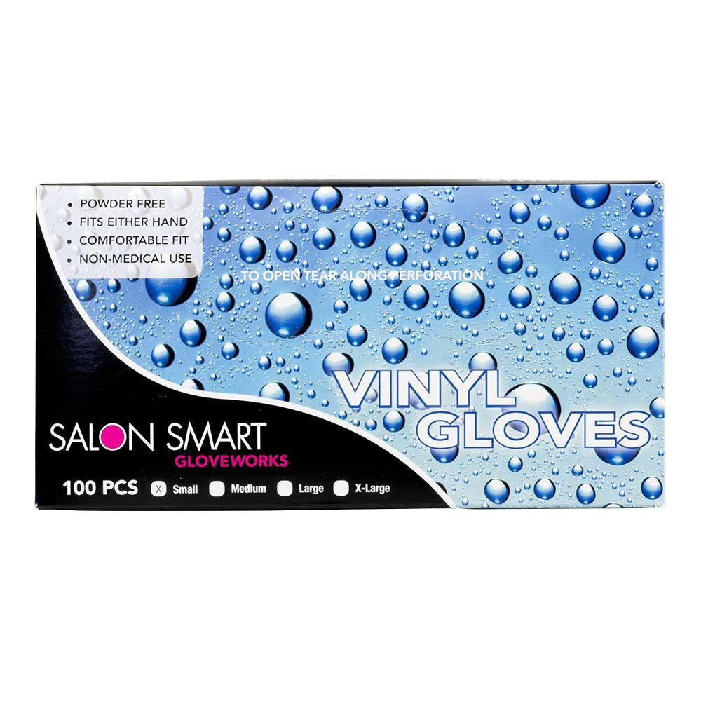 Salon Smart Black Vinyl Barber Disposable Gloves 100pk(Choose Your Size)