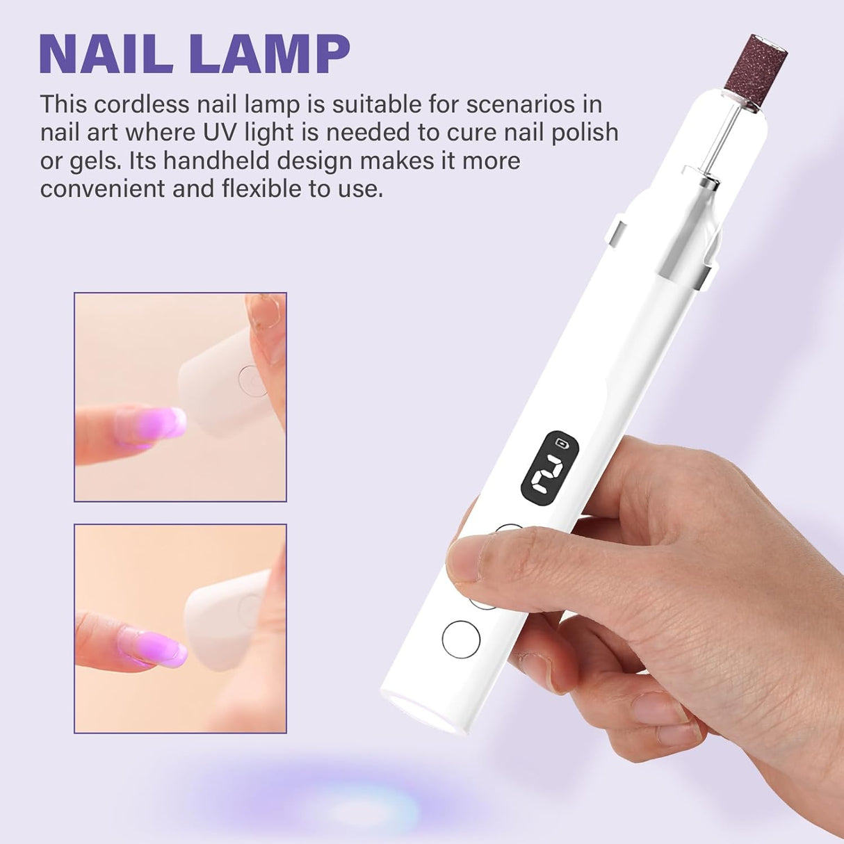 NBHS 2-in-1 Portable Nail Drill Kit with UV/LED Lamp – Rechargeable Tool
