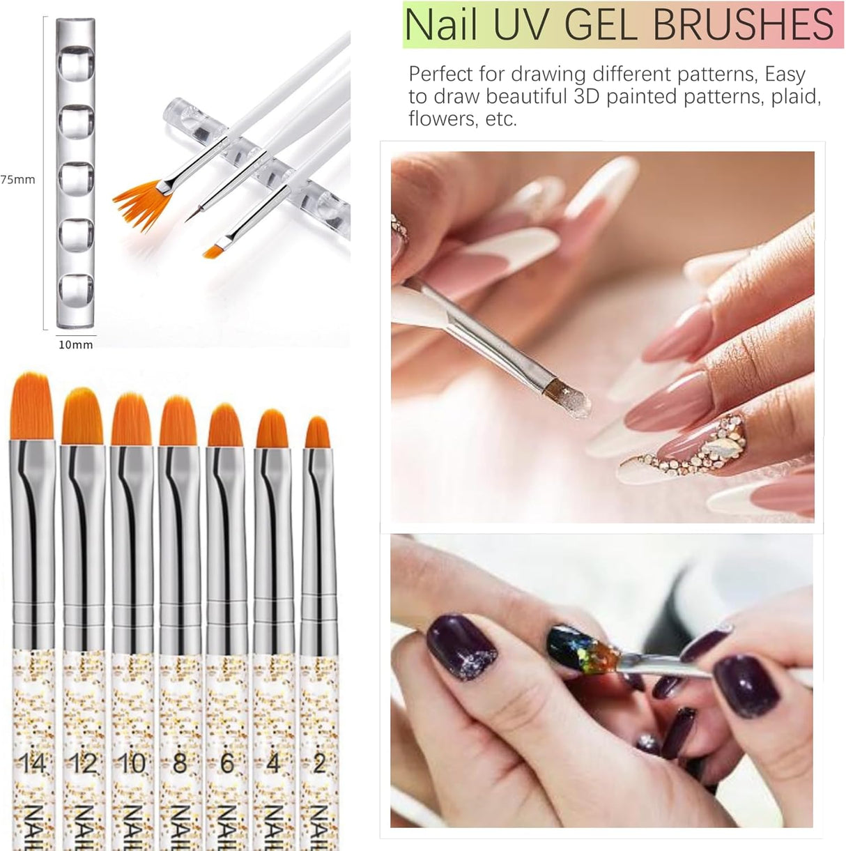 NBHS 36-Piece Nail Art Brush & Tool Kit – All-in-One DIY Design Set