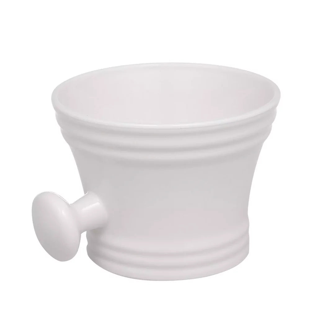 Plastic Shave Mug Bowl with Handle - White