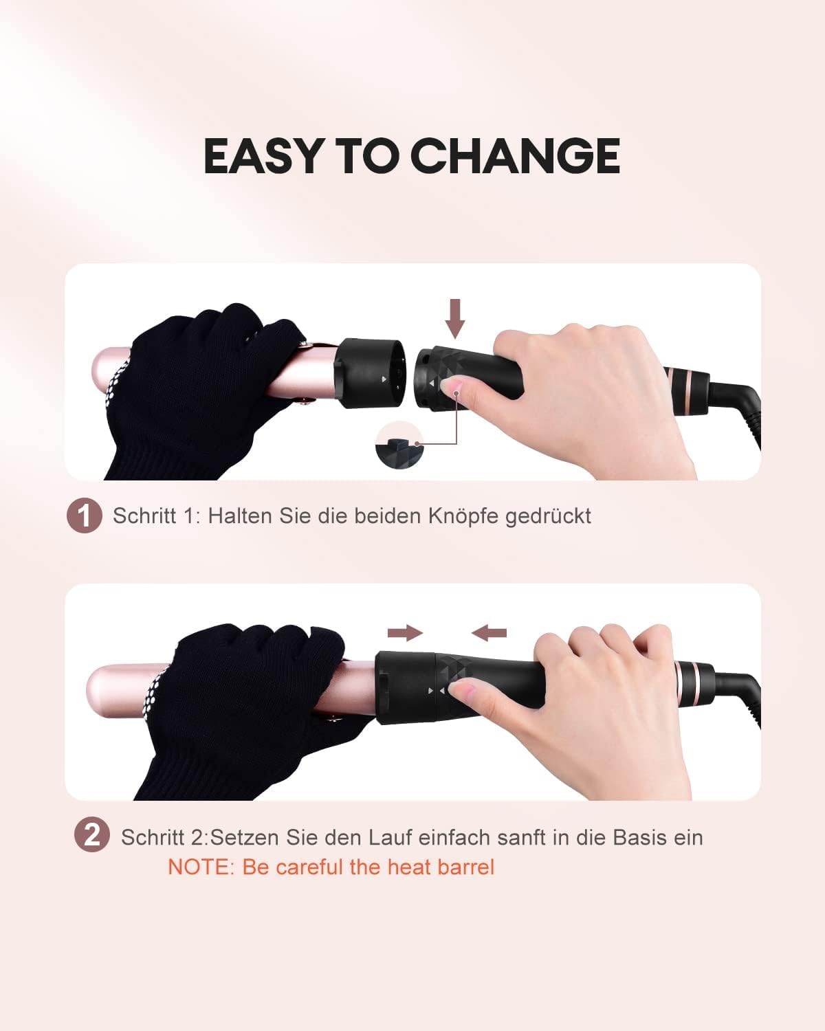 NBHS 4-in-1 Ceramic Curling Iron Set – Multi-Barrel Hair Curler Kit