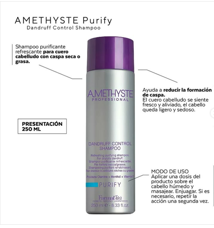 Farmavita Amethyste Purify Dandruff Control Shampoo 250ml