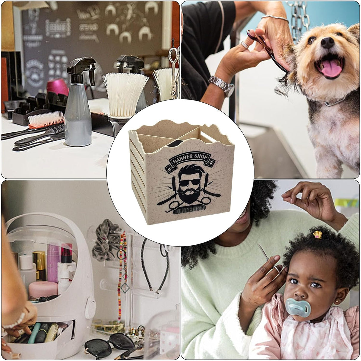 Shear Holder Hair Cutting Scissors Barber Tools Holder Light Brown