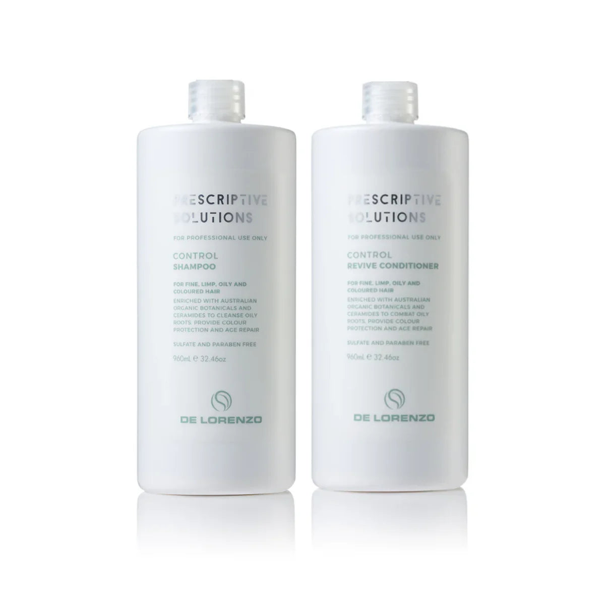 De Lorenzo Control Shampoo & Revive Conditioner 960ml Duo + 2 Free Pumps