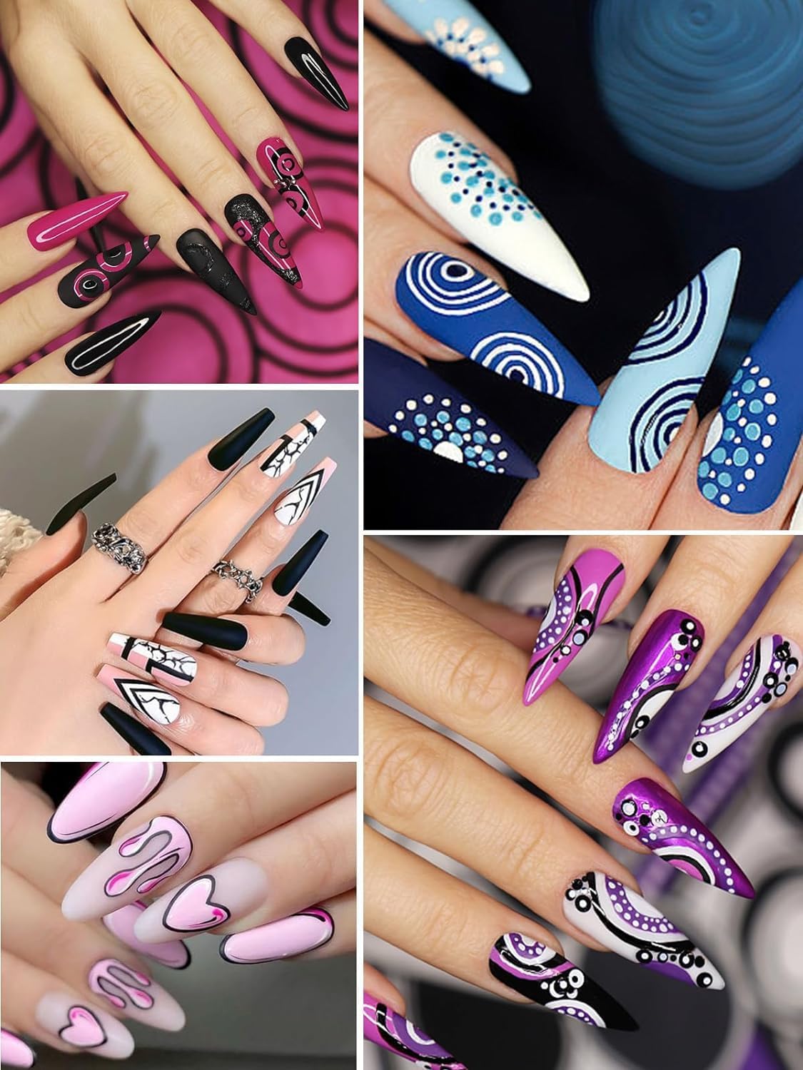 NBHS 12-Color 3D Nail Art Pens Set – Graffiti Dotting & Liner Pen Kit