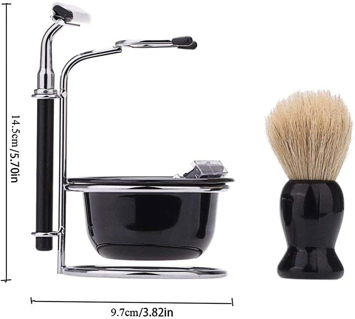 NBHS 5-Piece Wet Shaving Kit – Safety Razor, Brush, Bowl & Stand Gift Set
