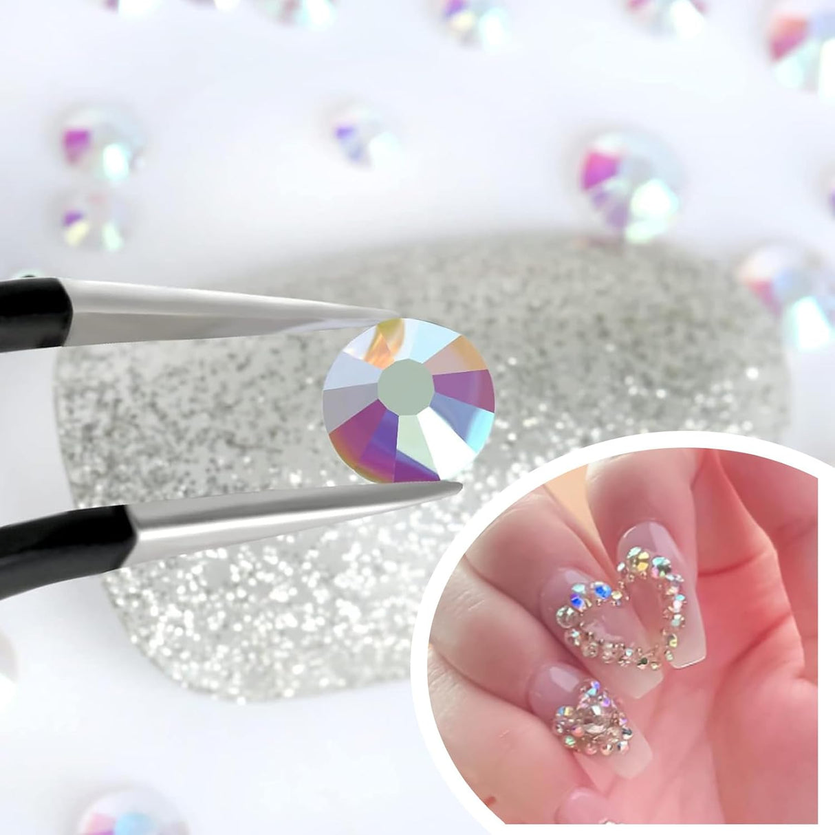 NBHS 4500Pcs Nail Rhinestones & Pearls Kit – 3D Flatback Charms Box