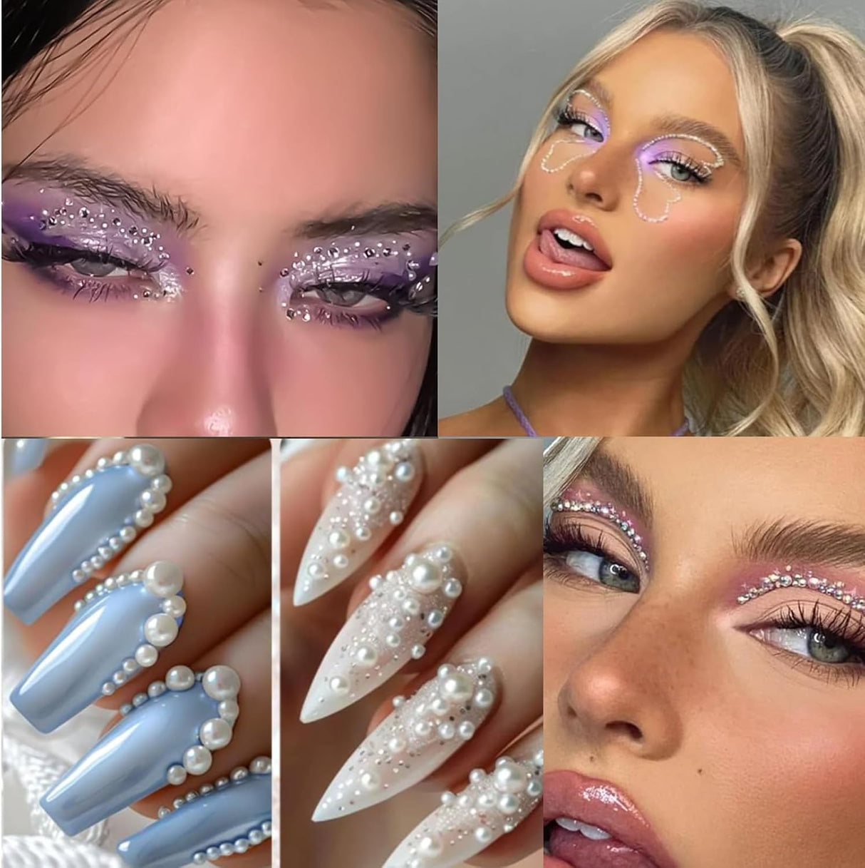 NBHS 4500Pcs Nail Rhinestones & Pearls Kit – 3D Flatback Charms Box