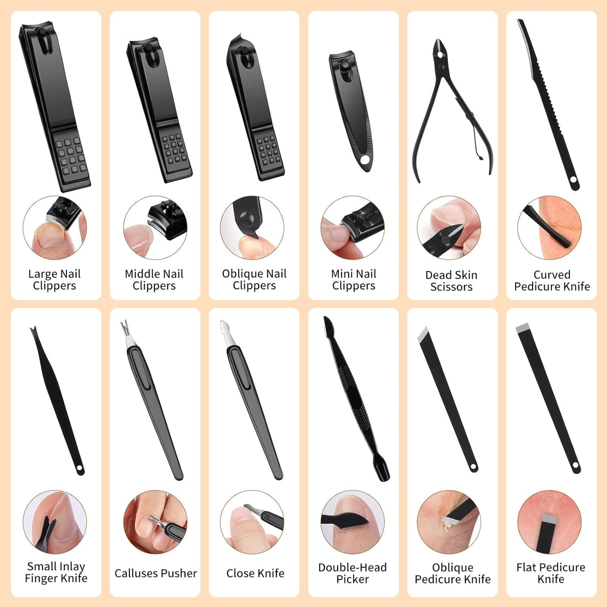 NBHS 24-in-1 Manicure & Pedicure Kit – Stainless Steel Grooming Set