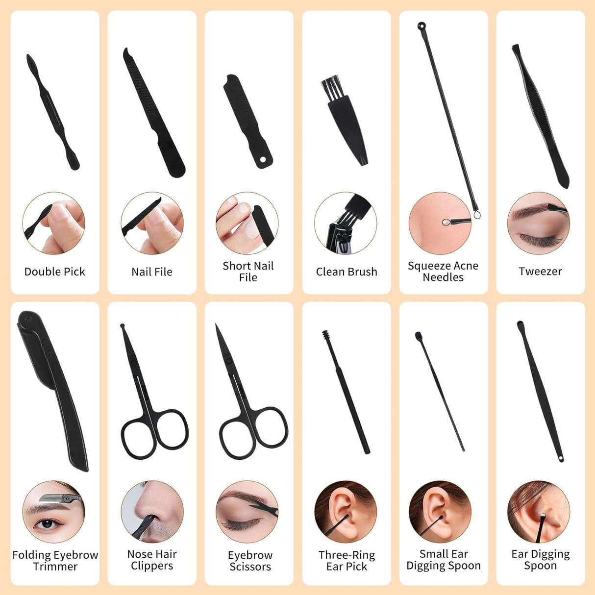 NBHS 24-in-1 Manicure & Pedicure Kit – Stainless Steel Grooming Set