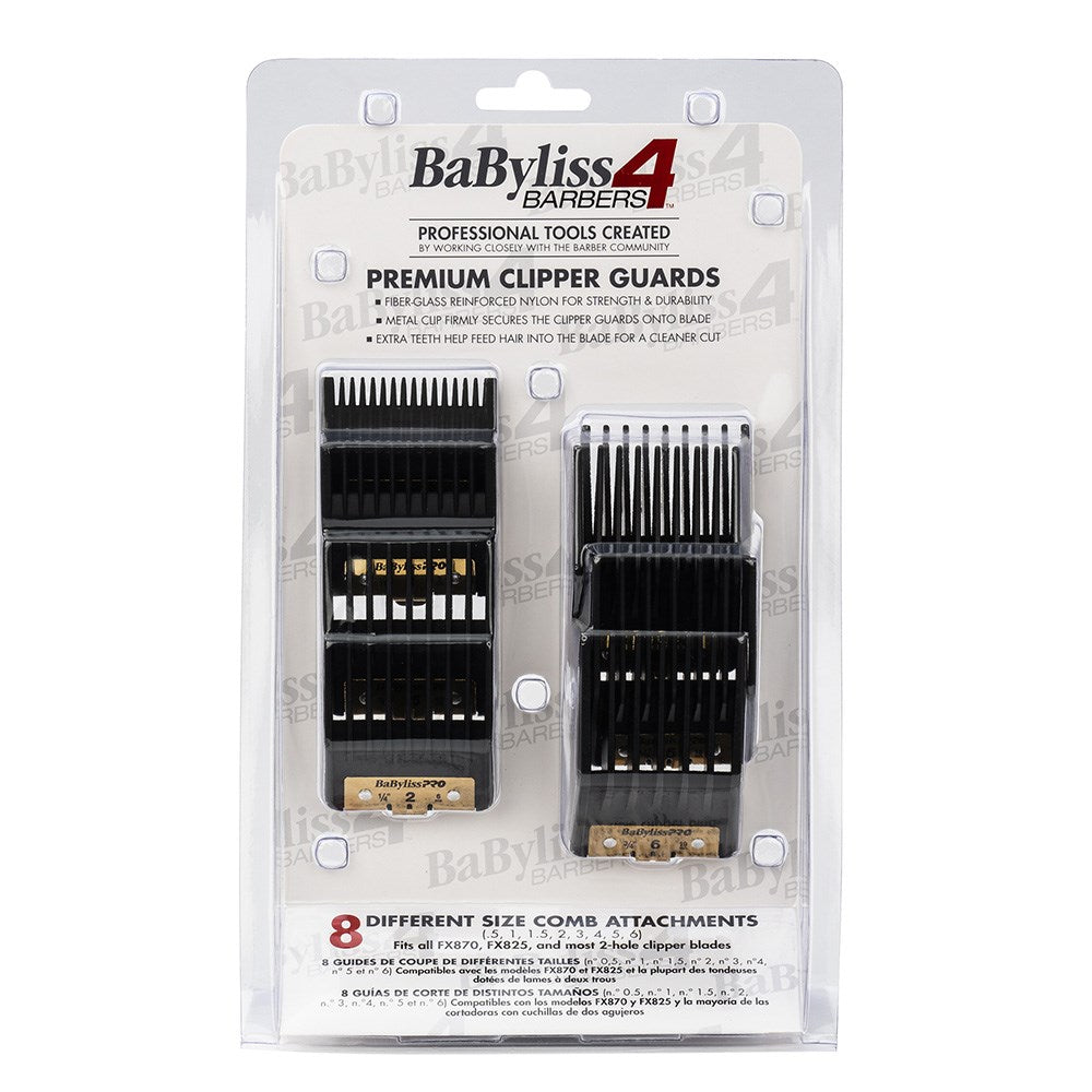 BaBylissPRO Premium Hair Clipper Comb Attachment Set 8pk