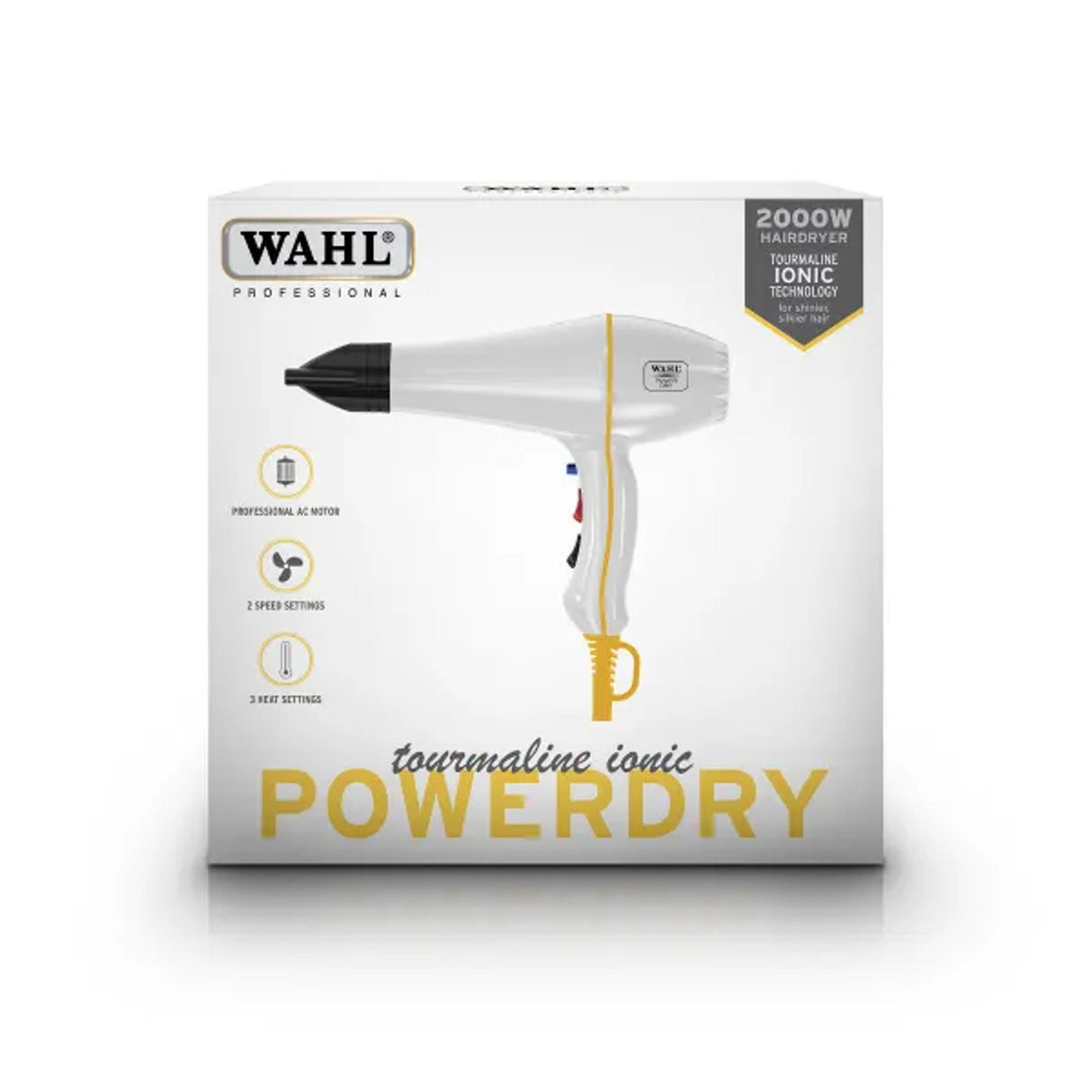 Wahl Power Dry Tourmaline Ionic Hairdryer -White