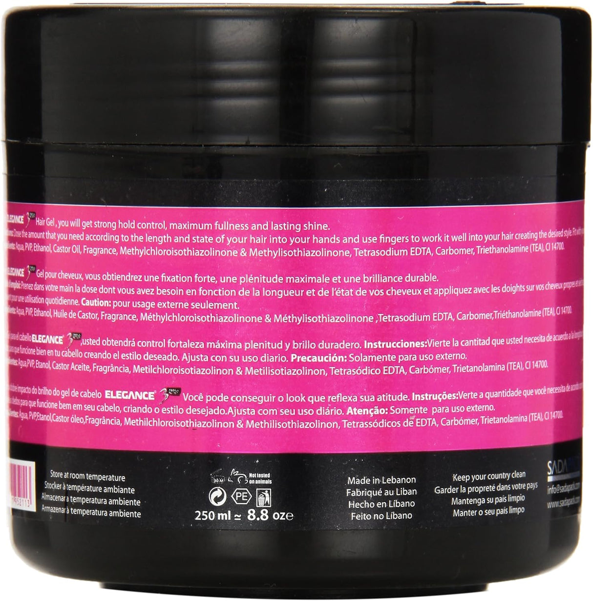 Elegance Triple Action Hair Gel – 500ml Pink