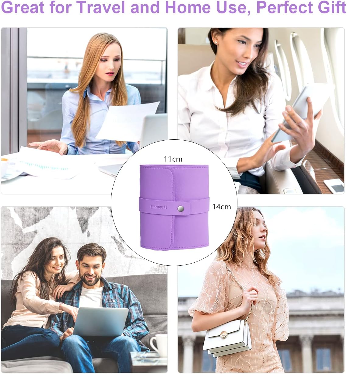 NBHS 16-Piece Manicure & Pedicure Kit – Violet Stainless Steel Clippers