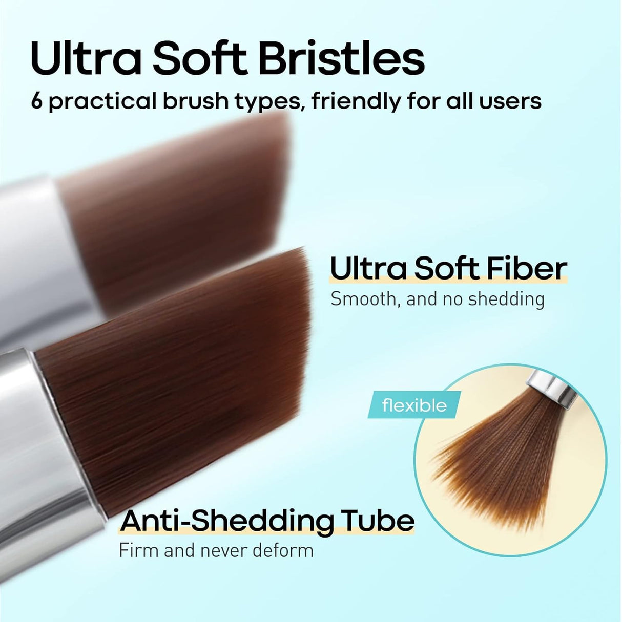 NBHS 6pcs Nail Art Brushes Set – Liner, Extension & Dotting Tools