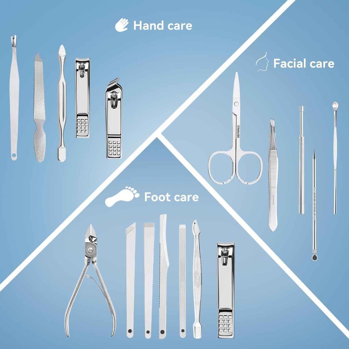 NBHS 26-in-1 Manicure & Pedicure Set – Stainless Steel Grooming Kit