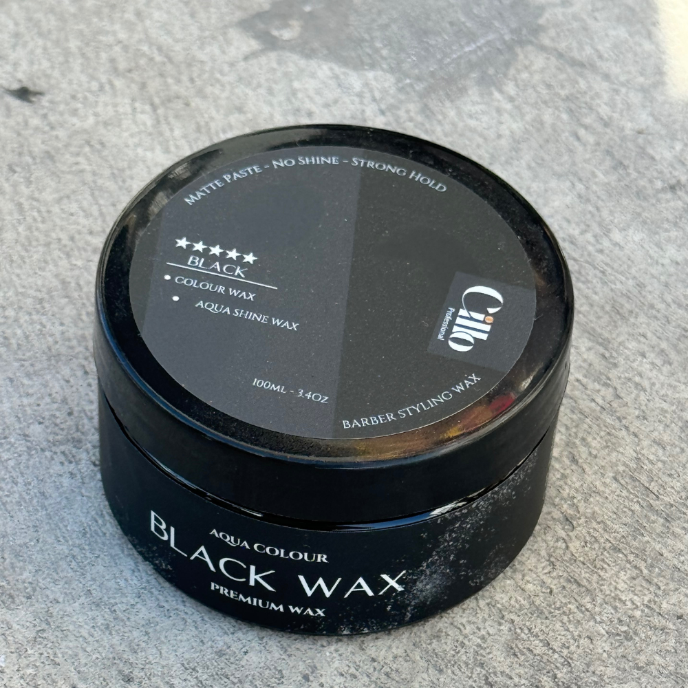 Cillo Black Colouring Aqua Hair Gel Wax Full Force White Hair Cover - 100ml