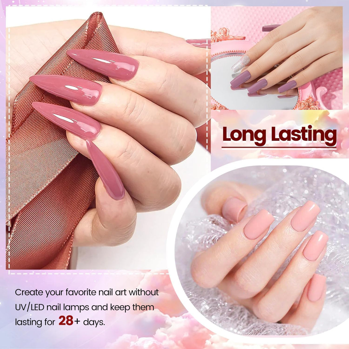 NBHS 56-Color Dip Powder Nail Kit – Acrylic Starter Set with Base & Top