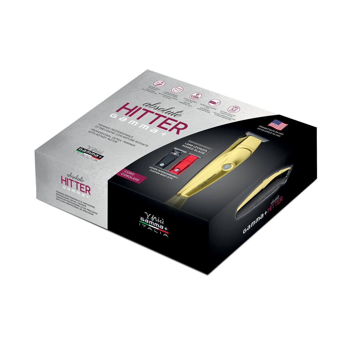 Gamma+ Absolute Hitter Cordless Hair Trimmer – Precision & Power for Professionals