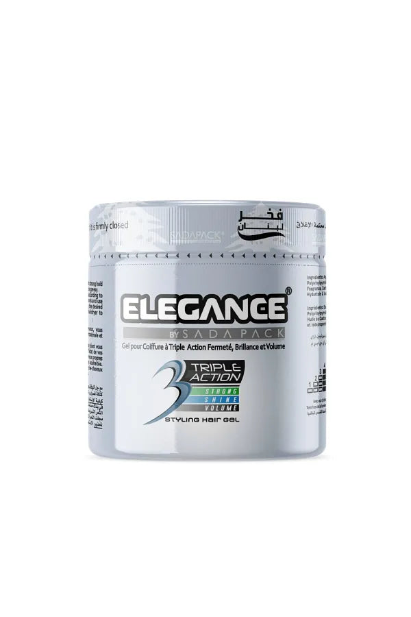 3x Elegance Triple Action Hair Gel – 500ml Grey