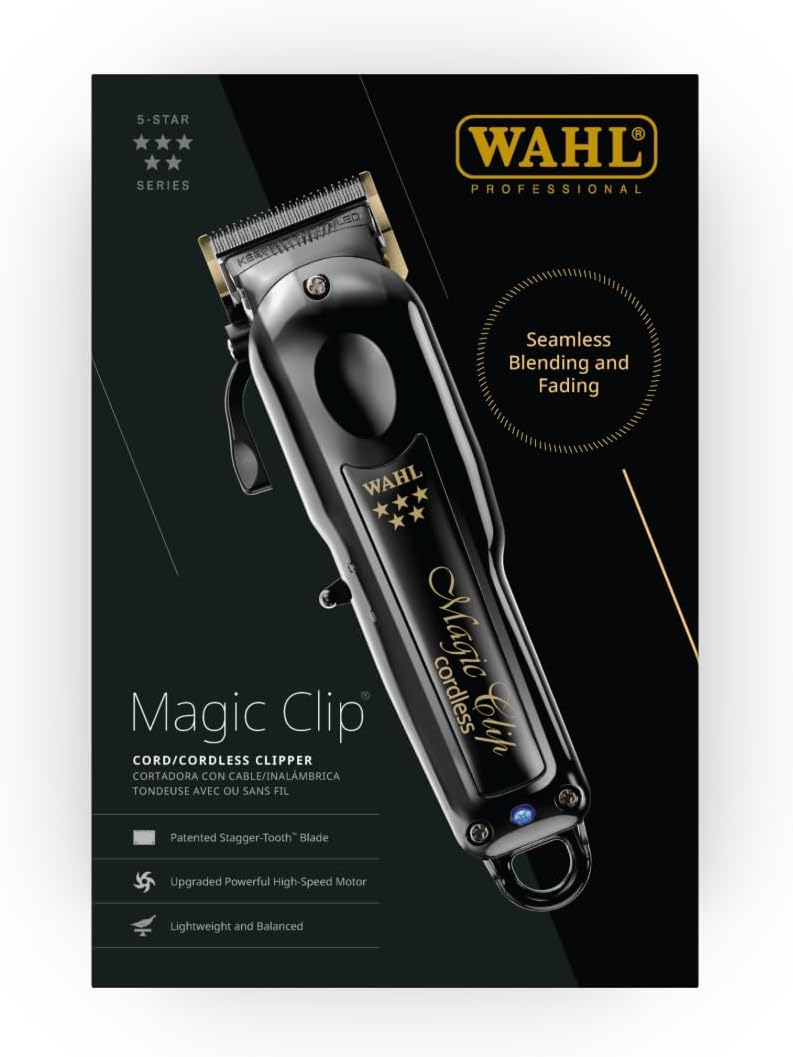 Wahl 5 Star Black Magic Clip Clipper – Cordless Fade Clipper w/ Titanium Blade
