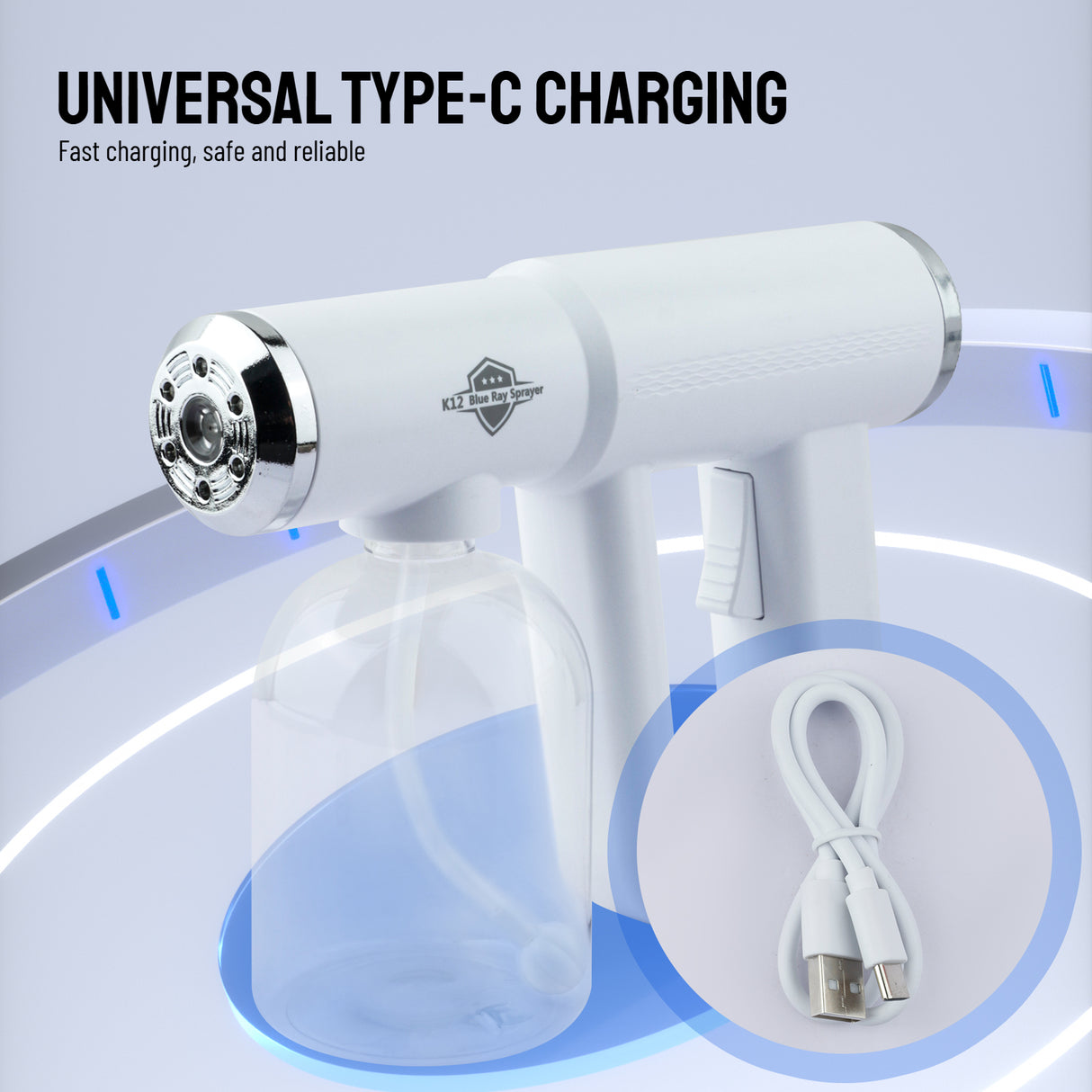 Nano Mist Sprayer – Rechargeable Wireless Blue Ray Disinfectant Atomizer for Salon & Home Use