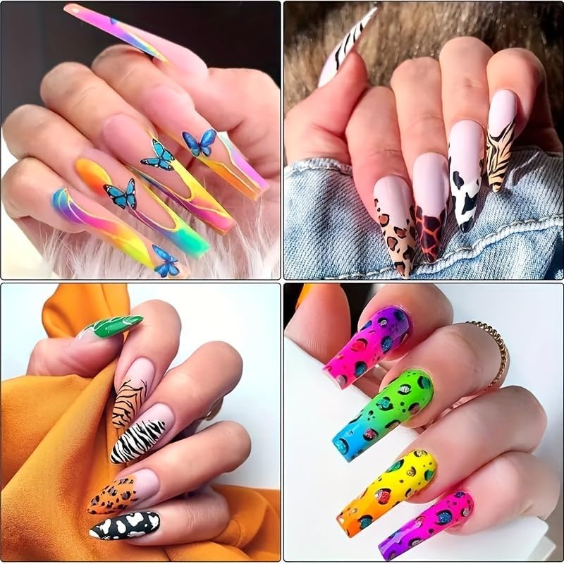 NBHS 36-Color Nail Art Gel Paint Kit – Includes 15 Professional Brushes