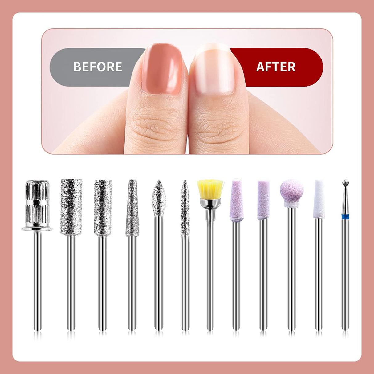 NBHS Professional Nail Drill Kit – 20,000 RPM Electric File with 12 Bits