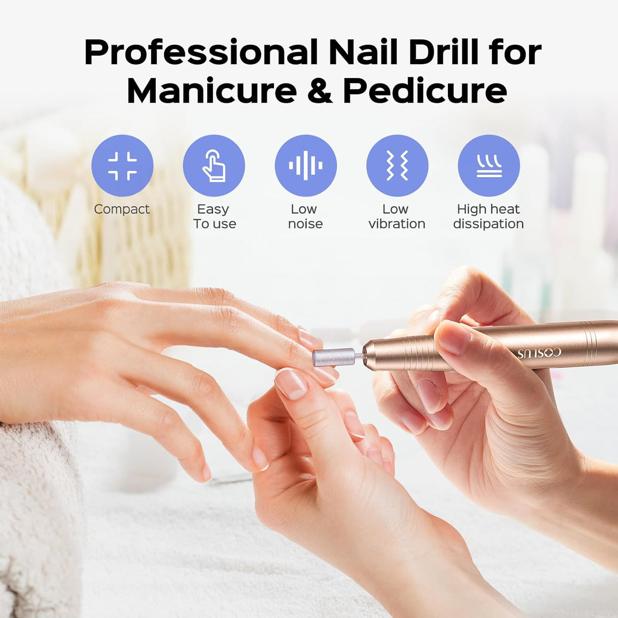 NBHS Gold Portable Electric Nail Drill Machine – Manicure & Pedicure Kit
