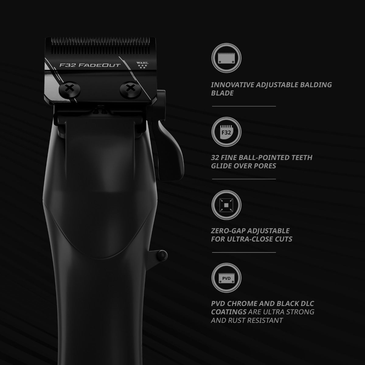 Wahl Vapor Cordless Clipper – 8000 RPM Fade Clipper with F32 Fadeout Blade