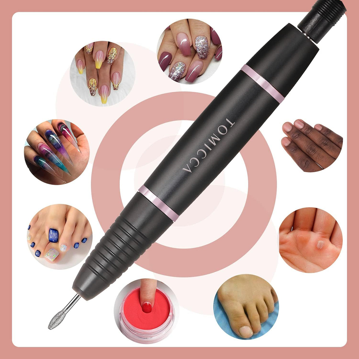 NBHS Professional Nail Drill Kit – 20,000 RPM Electric File with 12 Bits