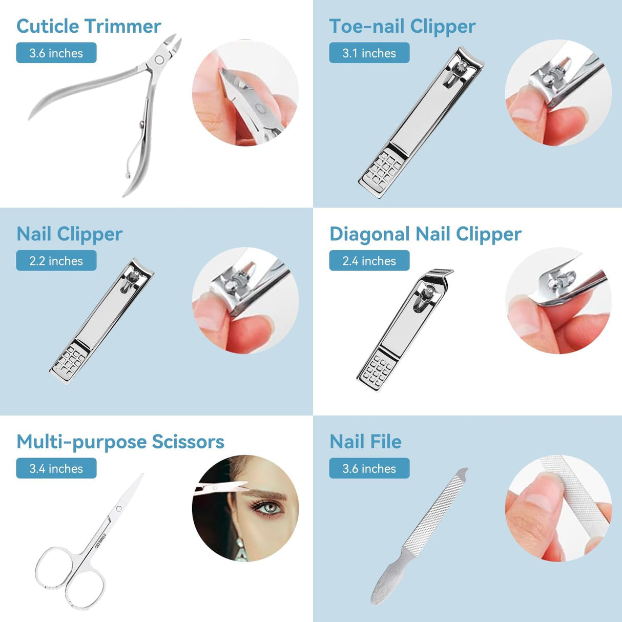 NBHS 26-in-1 Manicure & Pedicure Set – Stainless Steel Grooming Kit