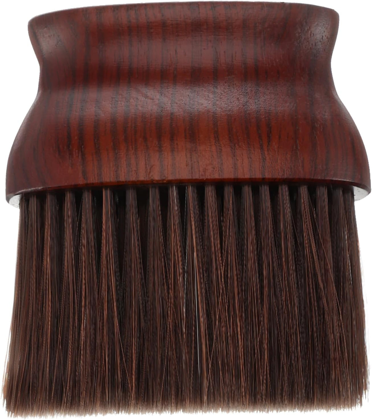 Barber Top Neck Brush - Flat Wood Handle Dark Chocolate