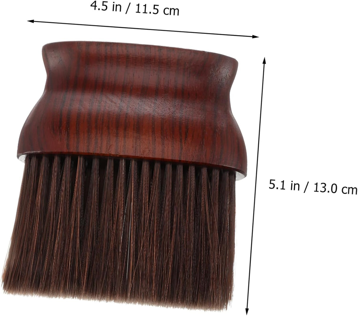 Barber Top Neck Brush - Flat Wood Handle Dark Chocolate