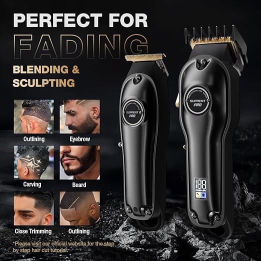 NBHS Professional Hair Clippers for Men - Barber Clipper Set with LED Display
