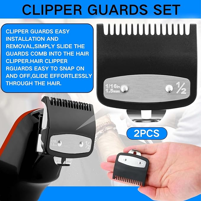 Wahl 1/2 Metal Clipper Guard 1.5mm Black – Guide Comb Attachment