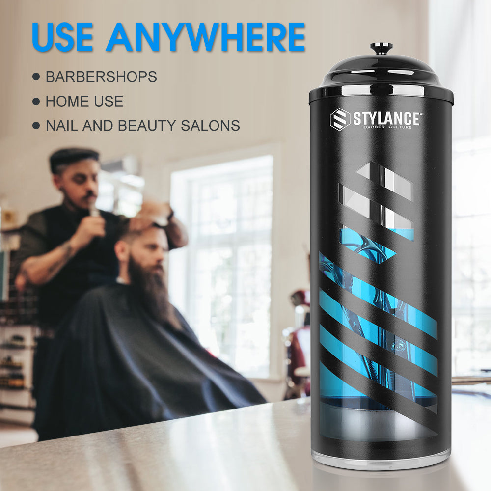 37oz Barber Disinfectant Jar with Tray – Acrylic Sanitizing Container