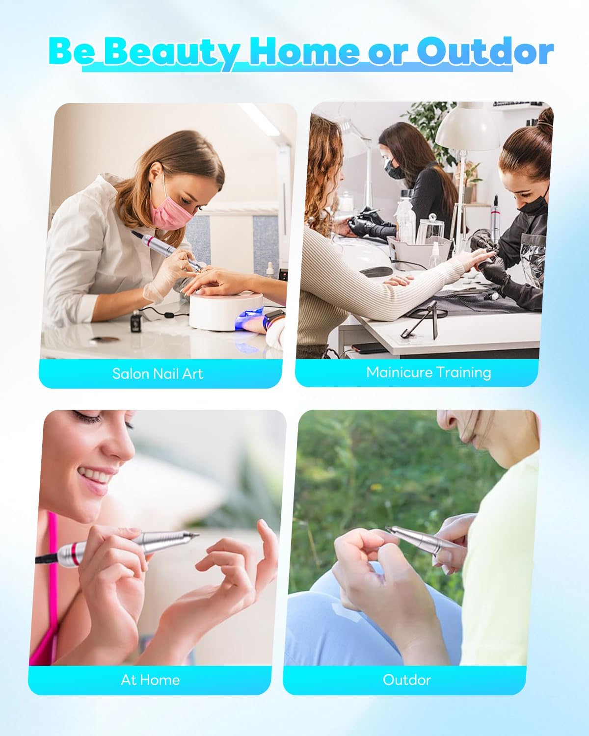 NBHS 45,000 RPM Professional Electric Nail Drill Machine – White