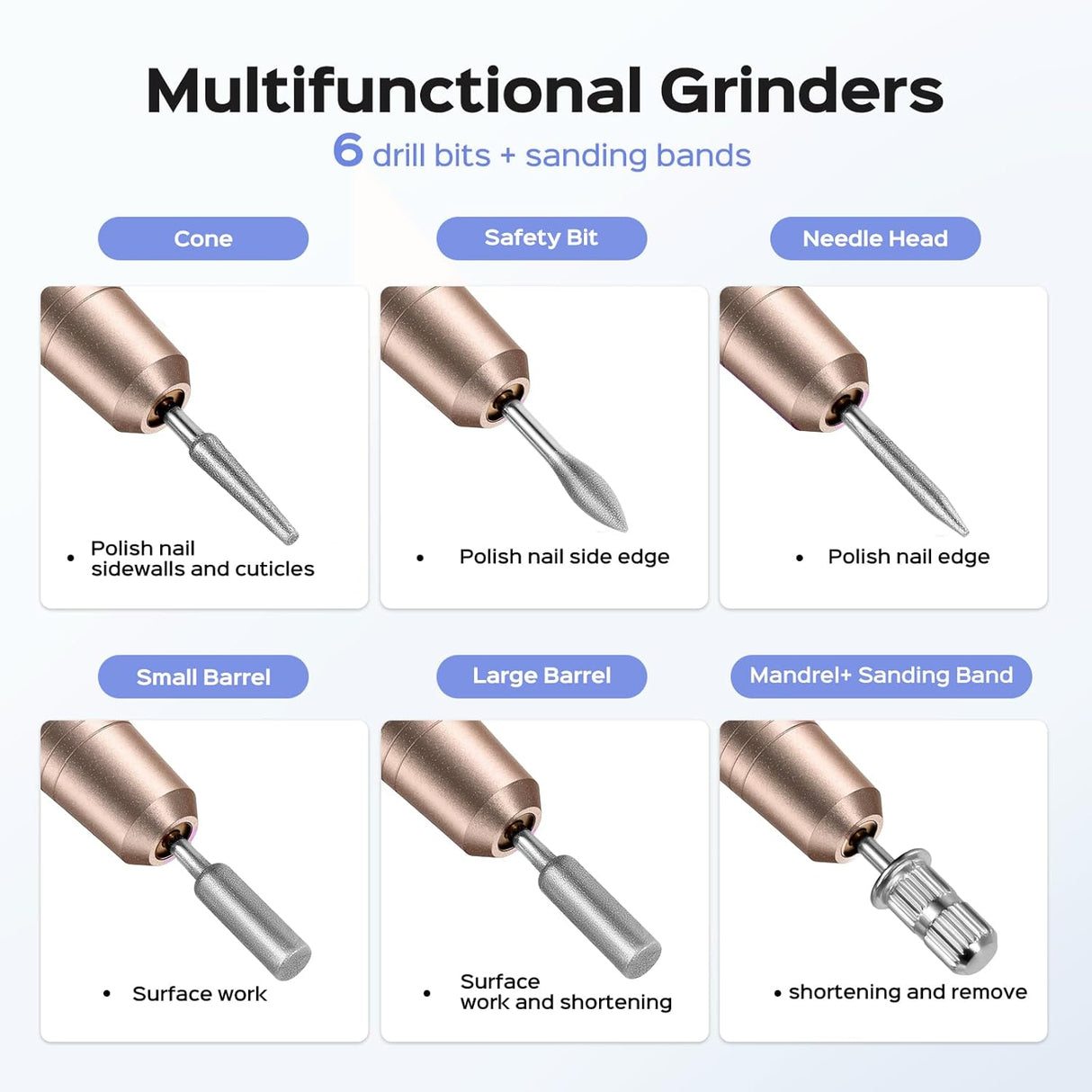 NBHS Gold Portable Electric Nail Drill Machine – Manicure & Pedicure Kit