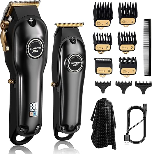 NBHS Professional Hair Clippers for Men - Barber Clipper Set with LED Display