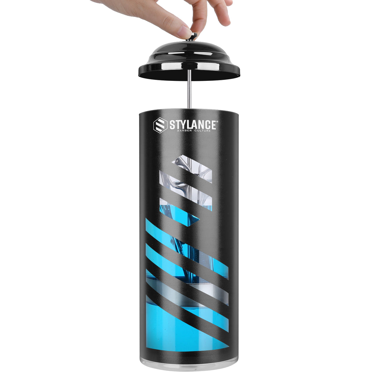 37oz Barber Disinfectant Jar with Tray – Acrylic Sanitizing Container