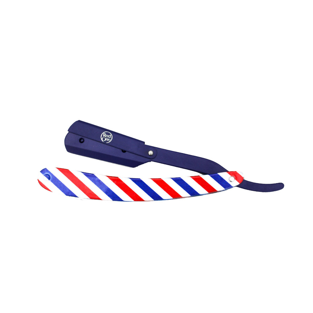 RedOne Straight Cut Throat Shaving Razor Barber Salon Cap (Barber Pole)