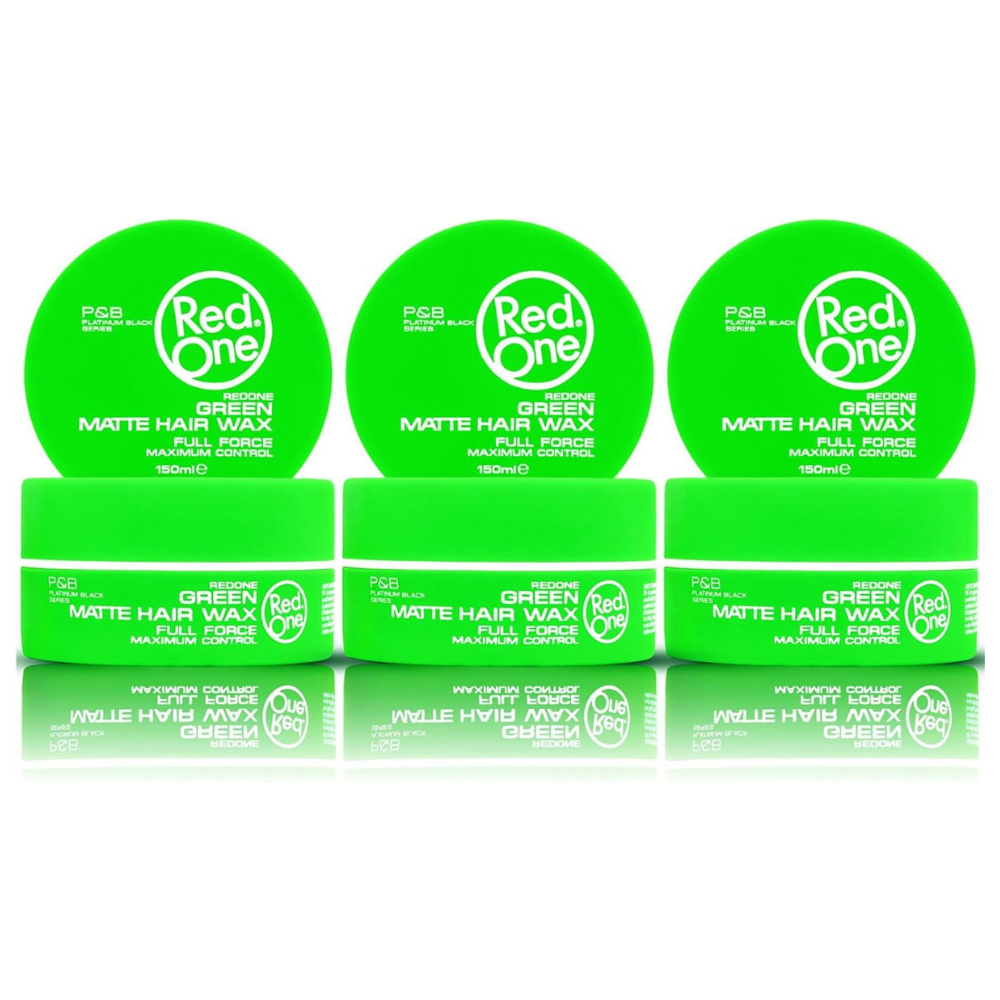 3x RedOne Green Hair Styling Wax full force 150ml