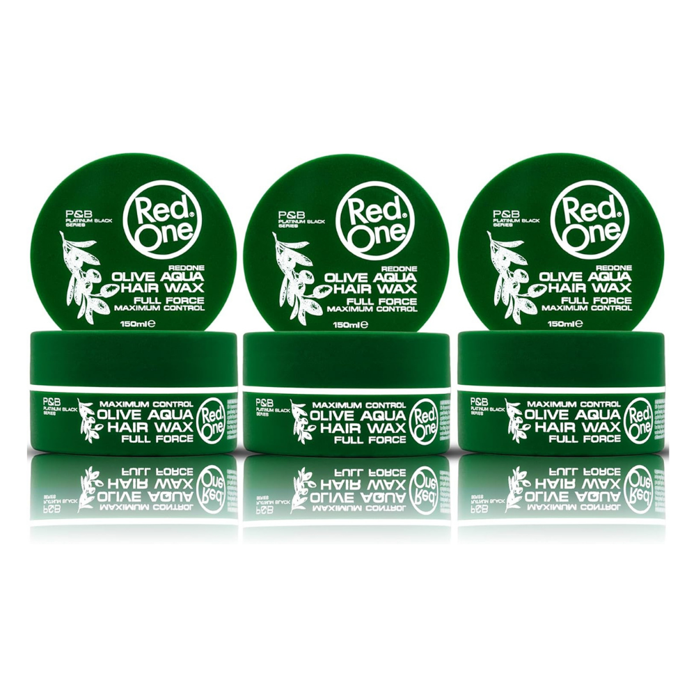 3x RedOne Hair Styling Wax Full Force Olive 150ml