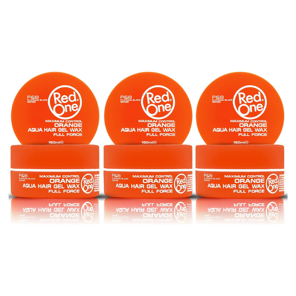 3 x RedOne Orange Aqua Hair Styling Wax Full Force | 150 ml | Red One Wax