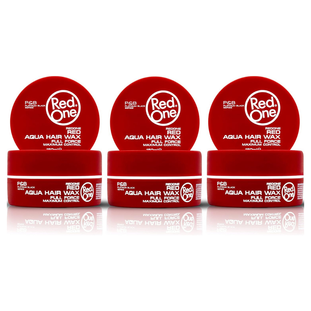 3x RedOne Hair Styling Wax full force Red 150ml