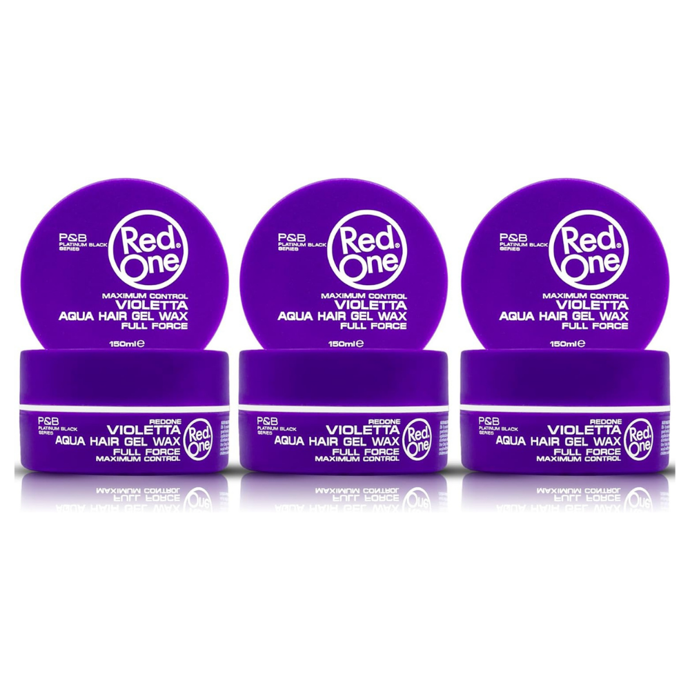 3 x RedOne Purple Aqua Hair Styling Wax Full Force | 150 ml | Red One Wax